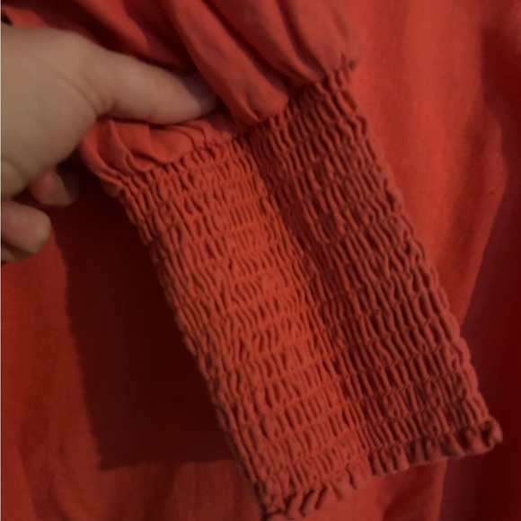 Stella & Dot Womens Double Take 2 Way Puff Sleeve XXL Coral Cardigan Linen Blend - Picture 3 of 11